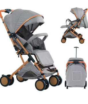 Kinderwagen 0–6 Jaar – Zit- en Ligfunctie met Duw- en Trekstand en Klamboe