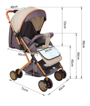 Kinderwagen 0–6 Jaar – Zit- en Ligfunctie met Duw- en Trekstand en Klamboe