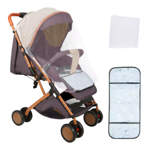 Kinderwagen 0–6 Jaar – Zit- en Ligfunctie met Duw- en Trekstand en Klamboe