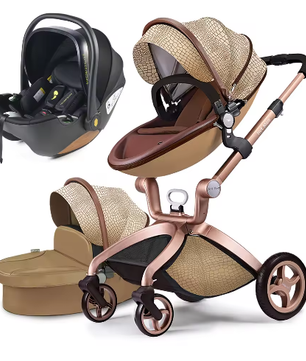 3-in-1 Kinderwagen – Verstelbare Zitting, Aluminium Frame, Grote Opbergmand
