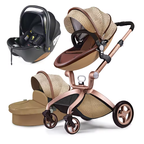 3-in-1 Kinderwagen – Verstelbare Zitting, Aluminium Frame, Grote Opbergmand