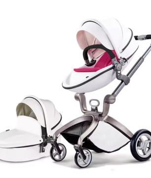 3-in-1 Kinderwagen – Verstelbare Zitting, Aluminium Frame, Grote Opbergmand