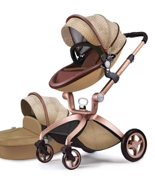 3-in-1 Kinderwagen – Verstelbare Zitting, Aluminium Frame, Grote Opbergmand
