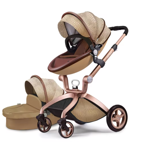 3-in-1 Kinderwagen – Verstelbare Zitting, Aluminium Frame, Grote Opbergmand