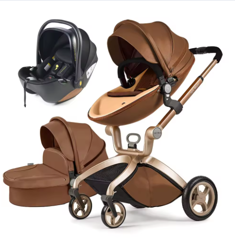 3-in-1 Kinderwagen – Verstelbare Zitting, Aluminium Frame, Grote Opbergmand