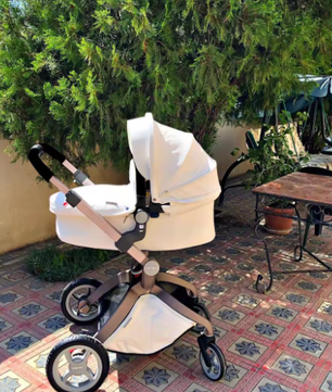 3-in-1 Kinderwagen – Verstelbare Zitting, Aluminium Frame, Grote Opbergmand