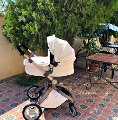 3-in-1 Kinderwagen – Verstelbare Zitting, Aluminium Frame, Grote Opbergmand