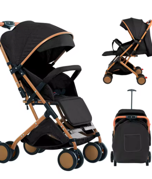 Opvouwbare Kinderwagen 4 Wielen – Draagbaar met Klamboe en Opbergmand