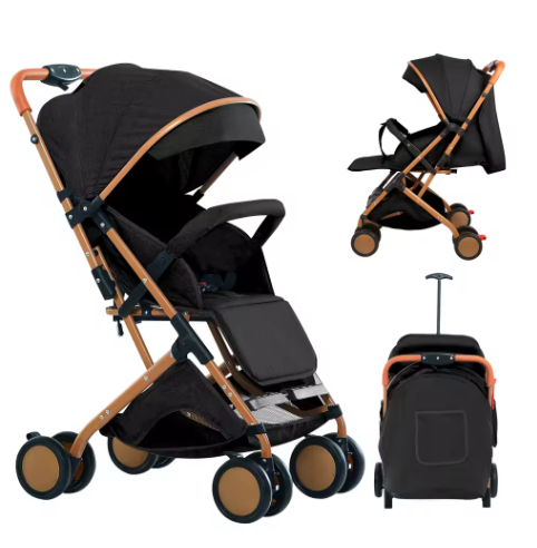 Opvouwbare Kinderwagen 4 Wielen – Draagbaar met Klamboe en Opbergmand