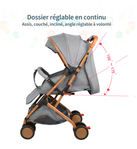 Opvouwbare Kinderwagen 4 Wielen – Draagbaar met Klamboe en Opbergmand
