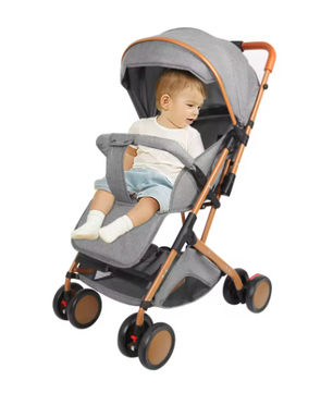 Opvouwbare Kinderwagen 4 Wielen – Draagbaar met Klamboe en Opbergmand