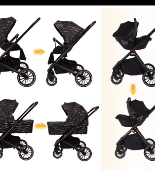 4-in-1 Kinderwagen – Opvouwbaar Reissysteem met Draagzak en ISOFIX