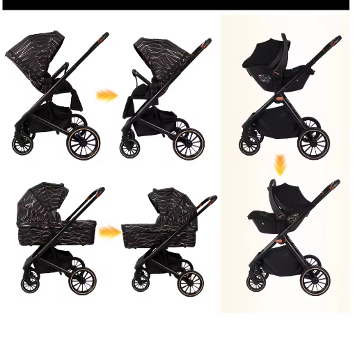 4-in-1 Kinderwagen – Opvouwbaar Reissysteem met Draagzak en ISOFIX