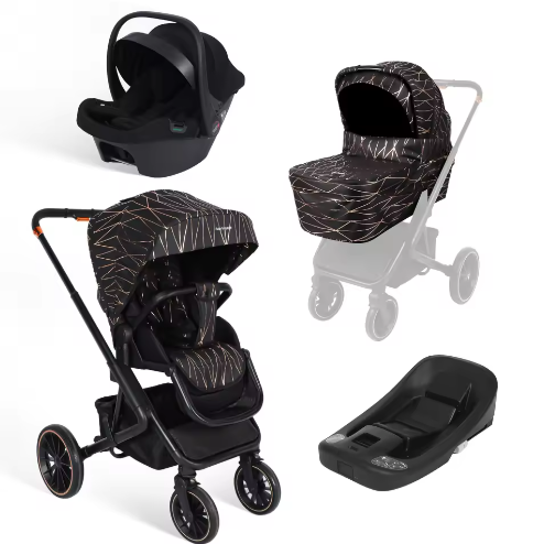 4-in-1 Kinderwagen – Opvouwbaar Reissysteem met Draagzak en ISOFIX