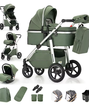 3-in-1 Kinderwagen – Hoge Landschap Wieg en Multifunctioneel