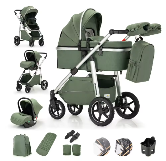 3-in-1 Kinderwagen – Hoge Landschap Wieg en Multifunctioneel