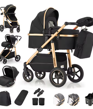 3-in-1 Kinderwagen – Hoge Landschap Wieg en Multifunctioneel