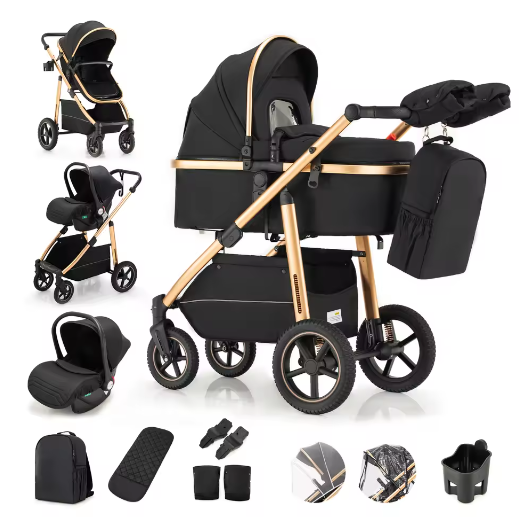 3-in-1 Kinderwagen – Hoge Landschap Wieg en Multifunctioneel