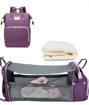 3-in-1 Luiertas Rugzak met Opvouwbaar Aankleedbed en USB-poort
