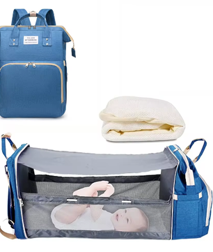 3-in-1 Luiertas Rugzak met Opvouwbaar Aankleedbed en USB-poort
