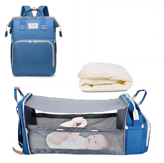 3-in-1 Luiertas Rugzak met Opvouwbaar Aankleedbed en USB-poort