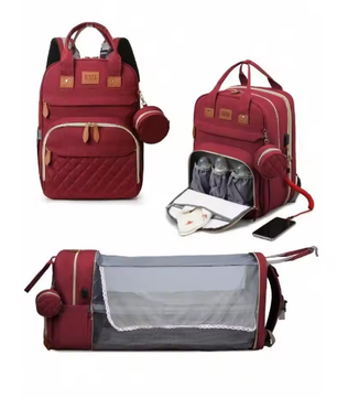 3-in-1 Luiertas Rugzak met Opvouwbaar Aankleedbed en USB-poort