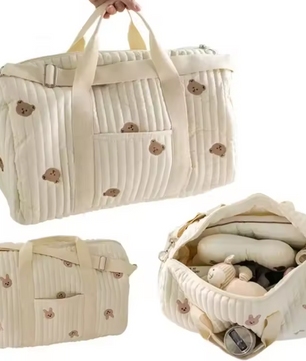 Mama Tas met Beer Design – Ruime Luiertas en Organizer voor Kinderwagen