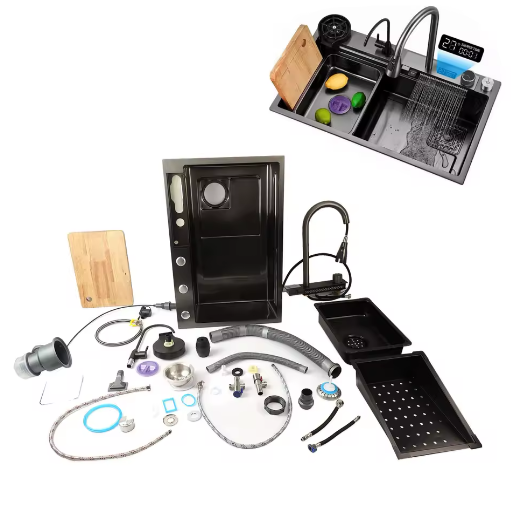 Onderbouw Spoelbak RVS 68×45 cm met Digitaal Display en Accessoires