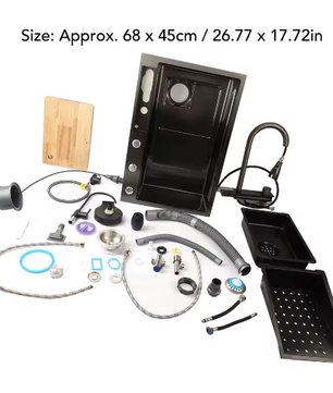 Onderbouw Spoelbak RVS 68×45 cm met Digitaal Display en Accessoires