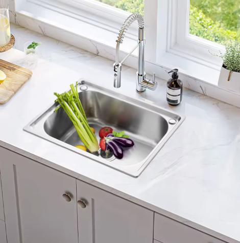 RVS Inbouw Spoelbak met Afdruiprek – Draagbaar Handwasstation voor Keuken, Garage en Tuin