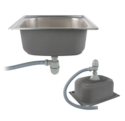 RVS Inbouw Spoelbak met Afdruiprek – Draagbaar Handwasstation voor Keuken, Garage en Tuin