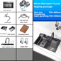 Roestvrijstalen Waterval Aanrecht – Digitaal Display en Multifunctionele Spoelbak
