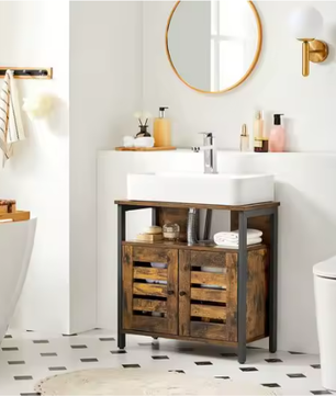 Wastafel Onderkast Badkamer – Vintage Houten Opbergkast