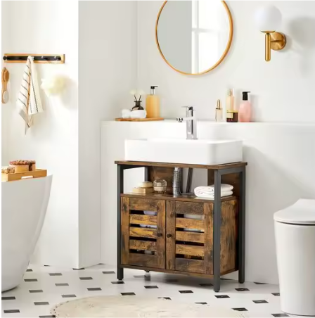 Wastafel Onderkast Badkamer – Vintage Houten Opbergkast