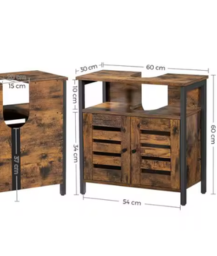 Wastafel Onderkast Badkamer – Vintage Houten Opbergkast