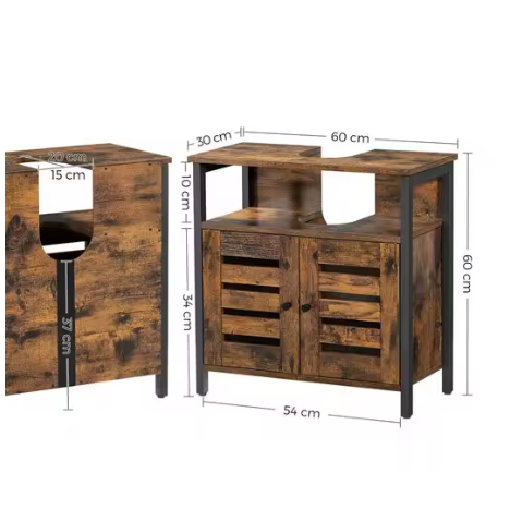 Wastafel Onderkast Badkamer – Vintage Houten Opbergkast