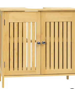 Badkamerkast 60×60×30 cm Onder Wastafel met Lattendeuren