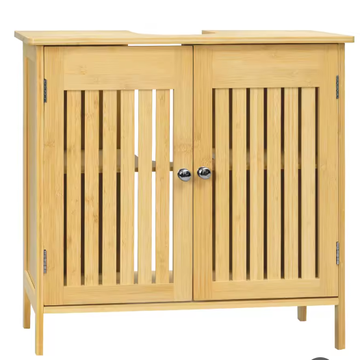 Badkamerkast 60×60×30 cm Onder Wastafel met Lattendeuren