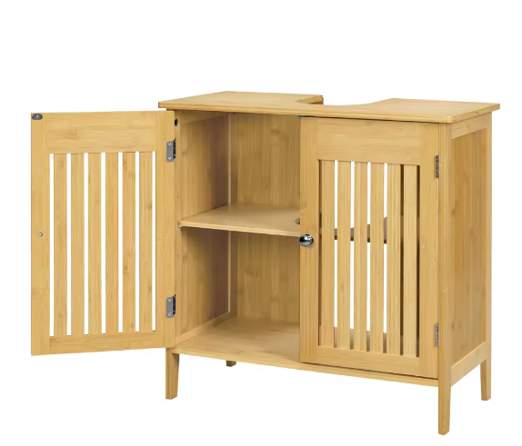 Badkamerkast 60×60×30 cm Onder Wastafel met Lattendeuren