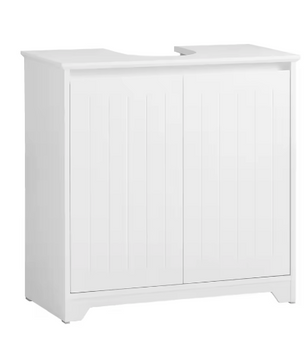 Wastafel Onderkast Badkamer – Wit Opbergmeubel met Deuren 60×60×30 cm