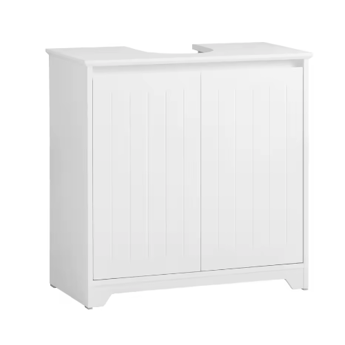 Wastafel Onderkast Badkamer – Wit Opbergmeubel met Deuren 60×60×30 cm