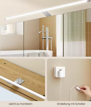 Badkamer Spiegelkast met Verlichting, Opbergruimte en Deuren