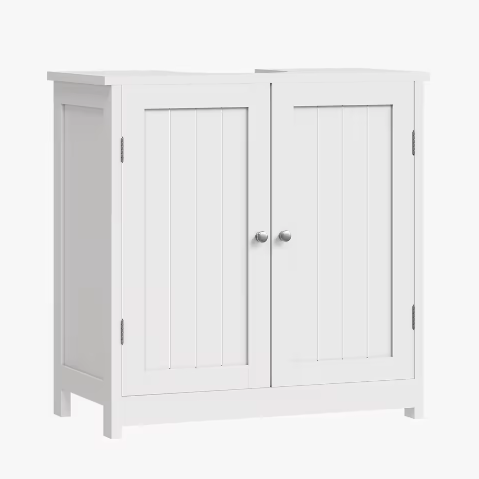 Badkamerkast Onder Wastafel – Vloerstaande Organizer met 2 Deuren, 60x30x60 cm