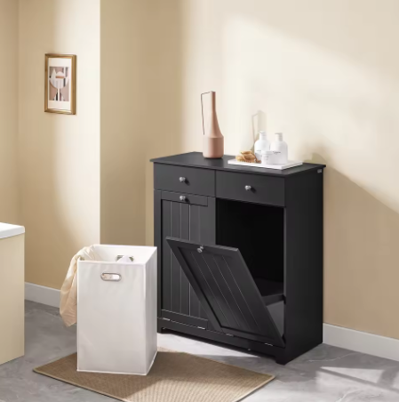 Badkamergarderobe met Wasmanden en 2 Lades – Moderne Waskast van MDF, 78x38x90 cm
