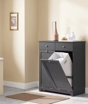 Badkamergarderobe met Wasmanden en 2 Lades – Moderne Waskast van MDF, 78x38x90 cm