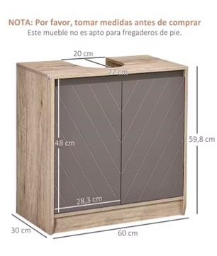 Onder Wastafel Badkamerkast met Verstelbare Plank – Modern en Ruimtebesparend Design