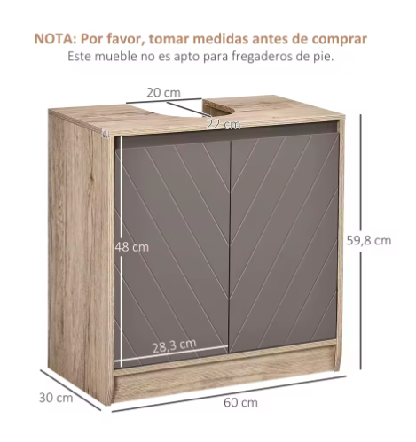 Onder Wastafel Badkamerkast met Verstelbare Plank – Modern en Ruimtebesparend Design