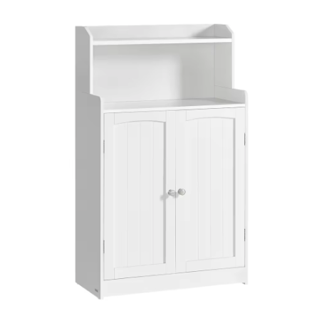 Badkamer Ladekast met 2 Deuren en Open Planken – Moderne Badkamer Garderobe met Verstelbare Vloeren