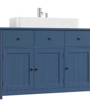 Getone Wastafel Onder Kledingkast – Badkamermeubel met 2 Lades en 3 Deuren, 100x30x61cm