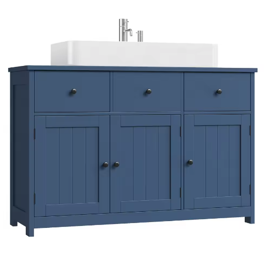 Getone Wastafel Onder Kledingkast – Badkamermeubel met 2 Lades en 3 Deuren, 100x30x61cm